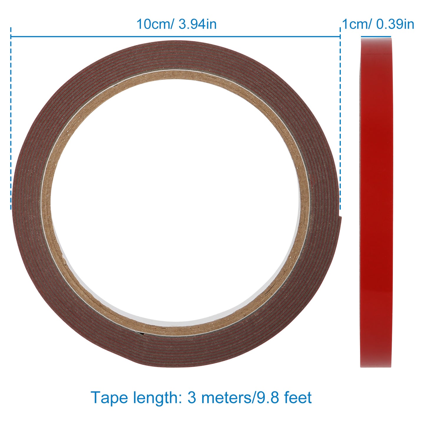 4 Rolls Car Double Sided Tapes Heavy Duty Double Sided Foam Tapes Strong Mounting Adhesive Tapes For Cars Truck Automotive 9.8FT/Roll