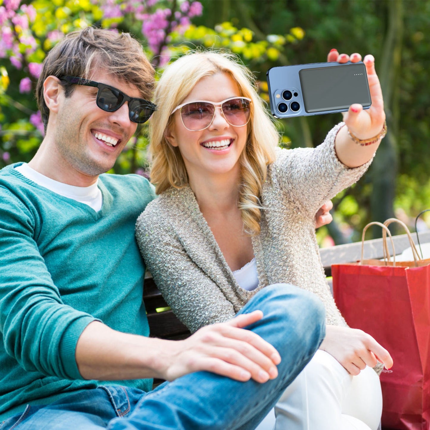 2 In 1 5000mAh 8MM Slim MagSafe Wireless Power Bank PD20W Magnetic Fast Charger Portable Phone Charger Fit for IOS Phone 15 14 13 12 Series And More