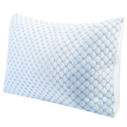 Cooling Memory Foam Pillow Ventilated Soft Bed Pillow w/ Cooling Gel Infused Memory Foam Heat Moisture Reducing Cooling Fiber Breathable Machine Washa