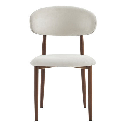 Upholstered Dining Chairs Set of 2 with Curved Back