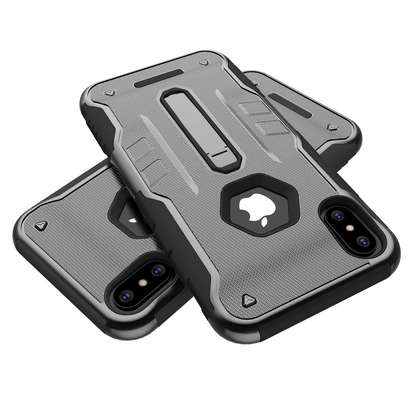 Rugged Phone Case for iPhone X Drop-protection Phone Case with Kickstand Heavy Duty Dual Layers Phone Protective Cover