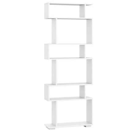 6-Tier Geometric Bookshelf with 2 Anti-Tipping Kits for Home Office