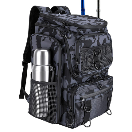Fishing Backpack 42L with Rod Holders & 16 Pockets