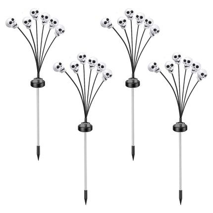 Solar Skull Lights Outdoor Halloween Decorations 4 Pack