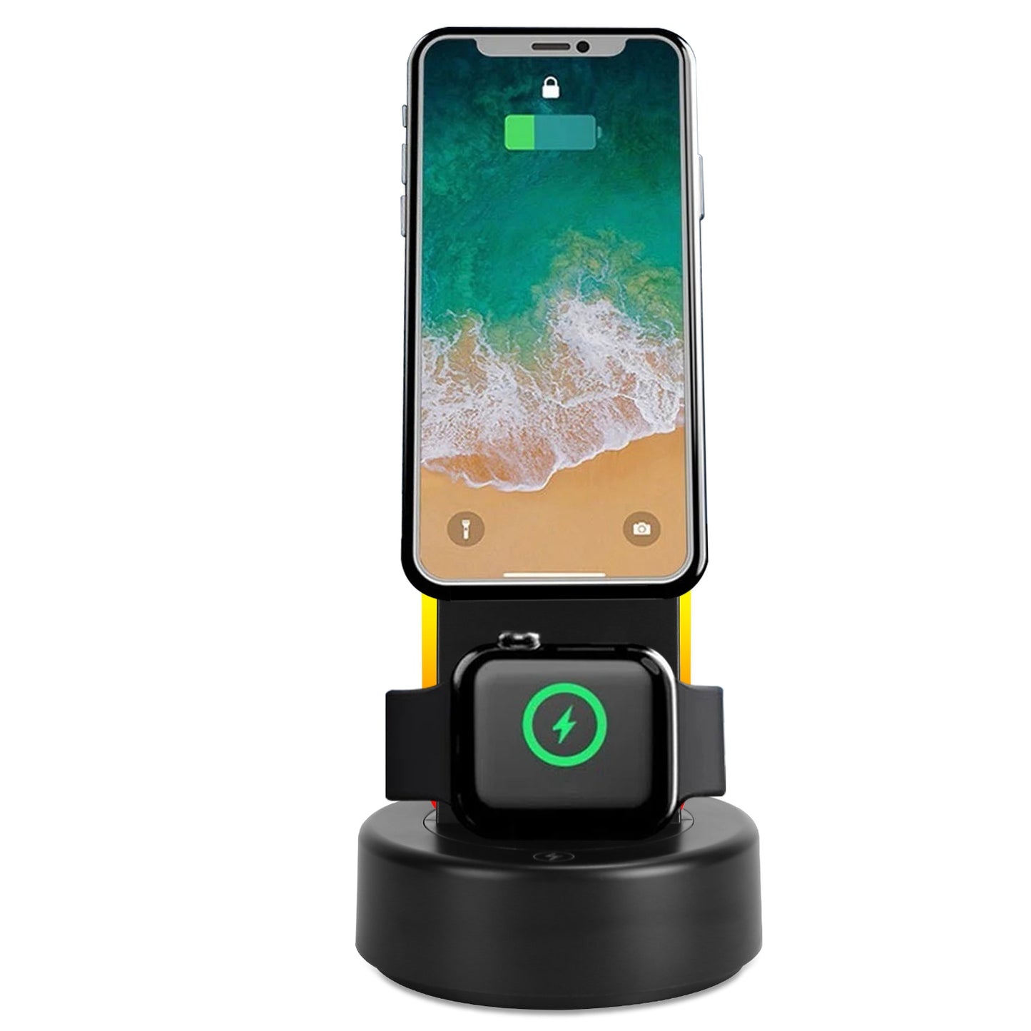 3 In 1 Magsafe Charger Wireless Charging Station Magnetic Charger Dock with 5 RGB Light Modes for IOS Phone 12-15 Airpods iWatches