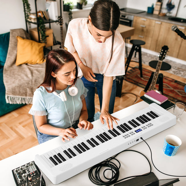 61-Key Foldable Piano Keyboard Full-size Electronic Keyboard with MIDI and Split Function