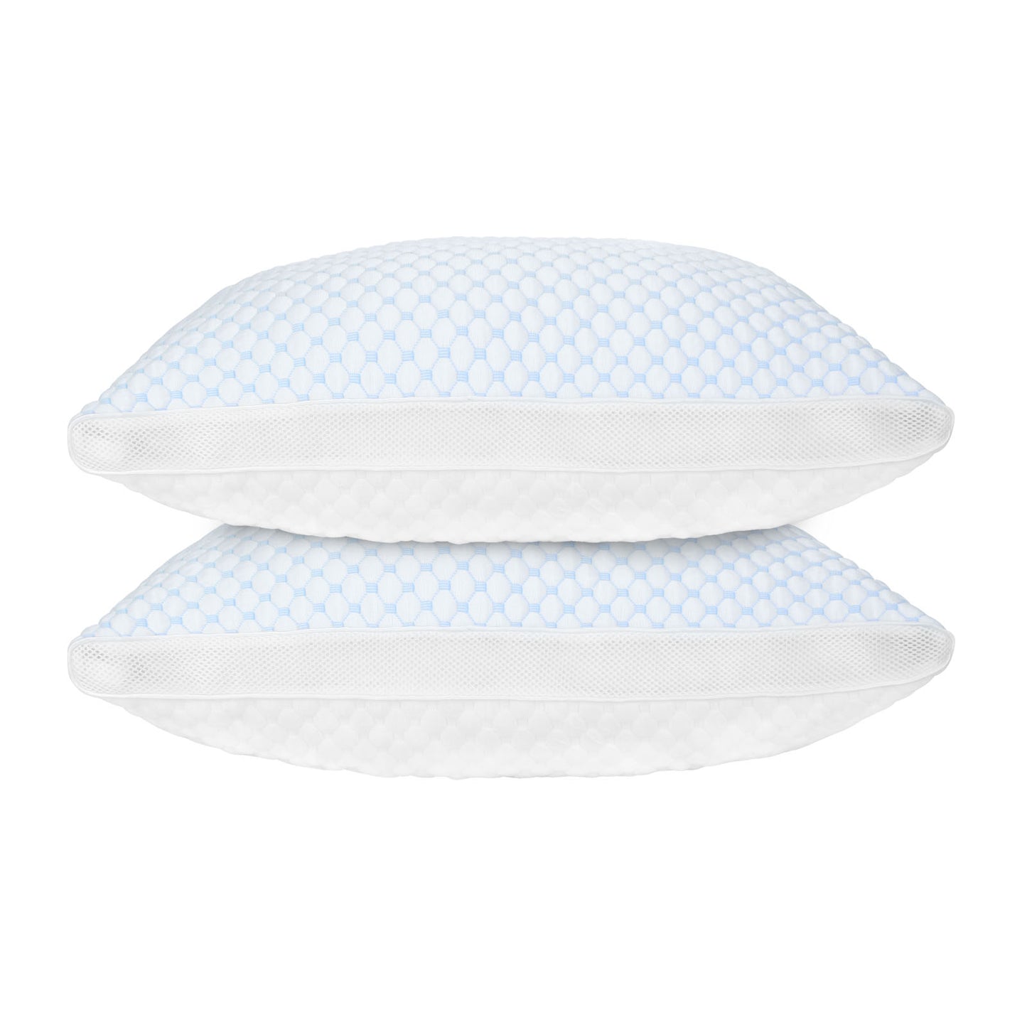 2 Pack Shredded Memory Foam Pillows Adjustable Cool Pillows with Extra Filling Machine Washable Cover for Side Back Stomach Sleepers