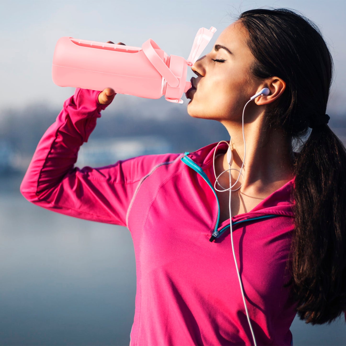 34Oz Glass Water Bottle Sports Water Bottle Motivational Water Bottle Water Intake Tracker Bottle with Straw Time Marker Silicone Sleeve Handle for Gy