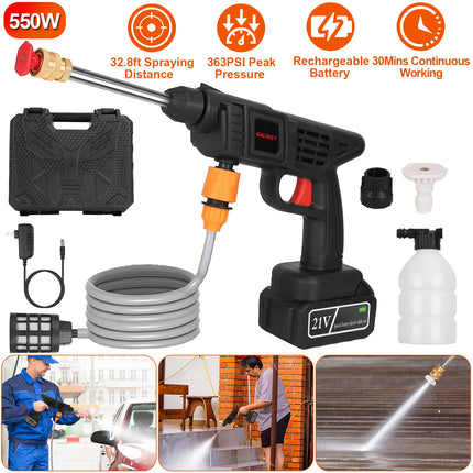 Cordless Pressure Washer Portable Electric Power Washer High Pressure Water Sprayer 363PSI Car Washer Cleaner with 12000mAh 21V Rechargeable Battery a