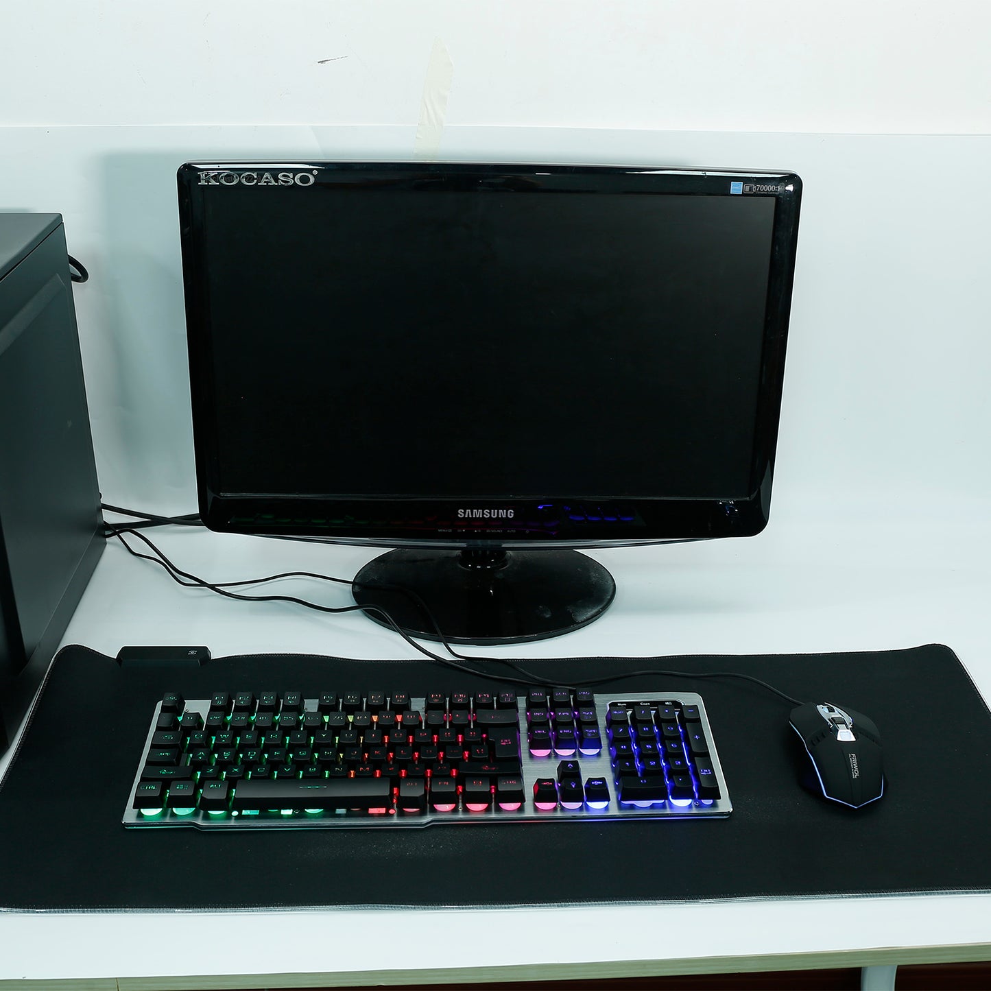 Wired Gaming Keyboard Mouse Set Colorful Rainbow Backlit 104 Keys Gaming Keyboard w/ RGB DPI Adjustable Gaming Mouse