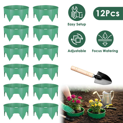 Adjustable Plant Grow Rings 10in with Hand Shovel - 12 Pack