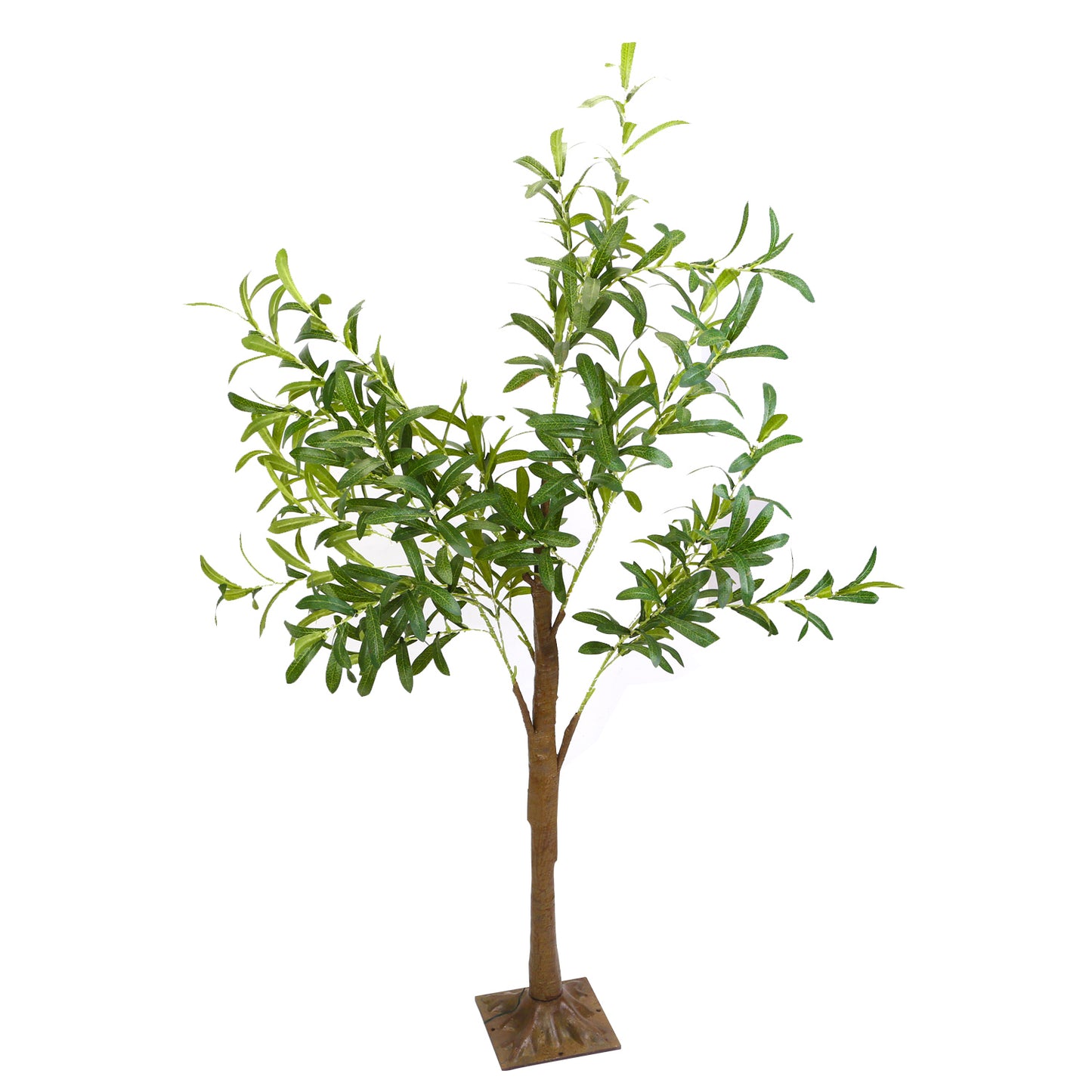 4FT 180Pcs LED Beads Lighted Olive Tree Artificial Greenery Tree with Warm White Light Lifelike Decorative Faux Tree with Remote 8 Lighting Modes 10 A