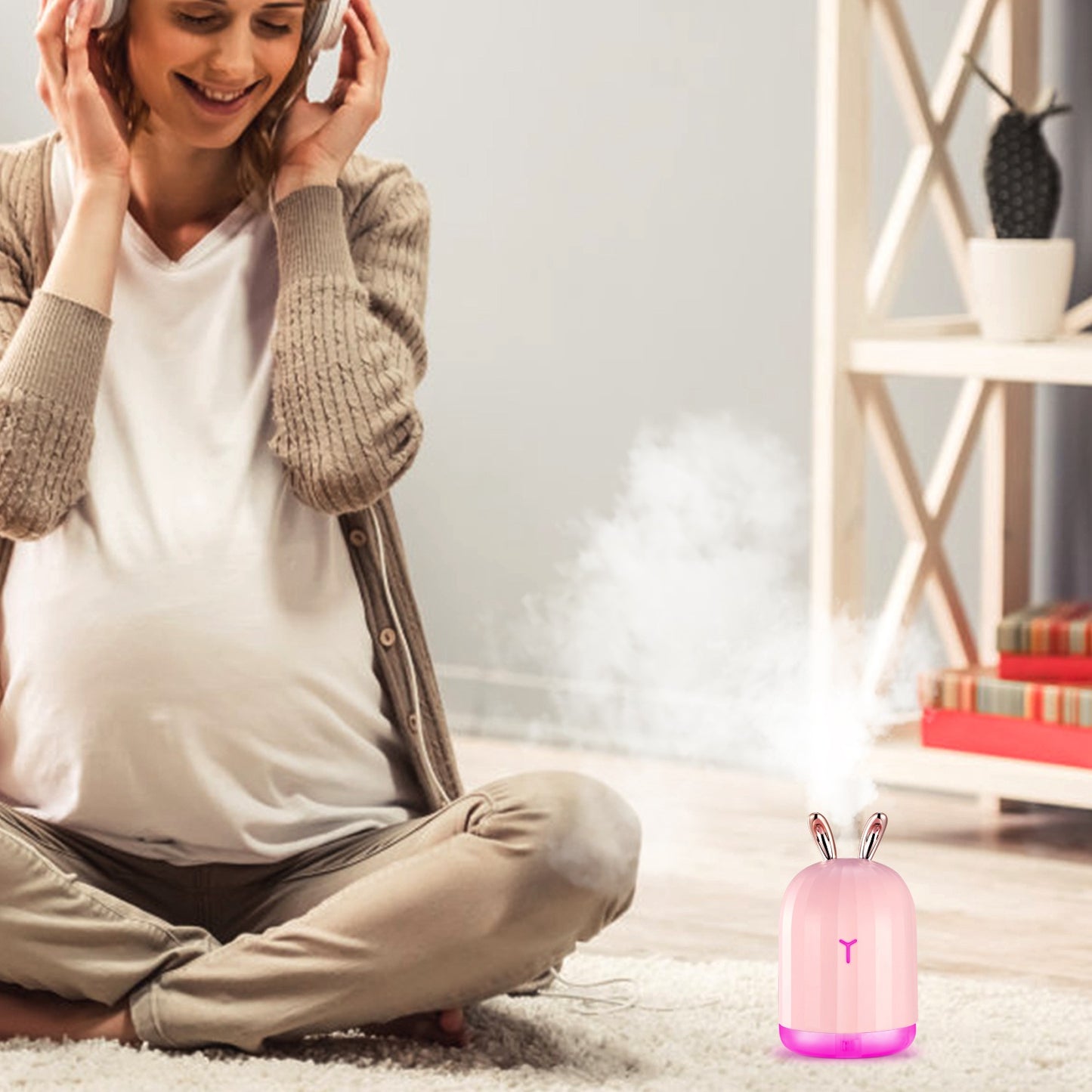 220ml Cool Mist Humidifier Ultrasonic Air Diffuser Atomizer w/7 Color Breathing Lights  Auto Off Office Home Yoga