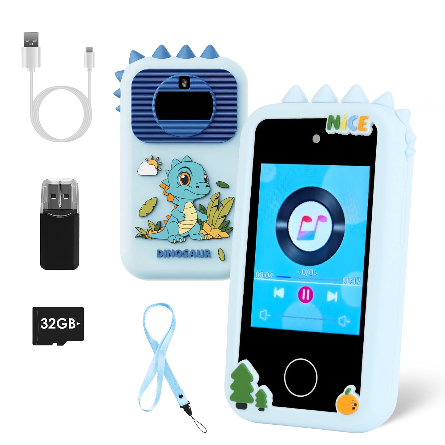 Kids Toy Smartphone Dual Camera Phone Touchscreen Learning Toy with Shockproof Cartoon Case Torch 16 Games ABC Learning for Boys Girls Aged 3+