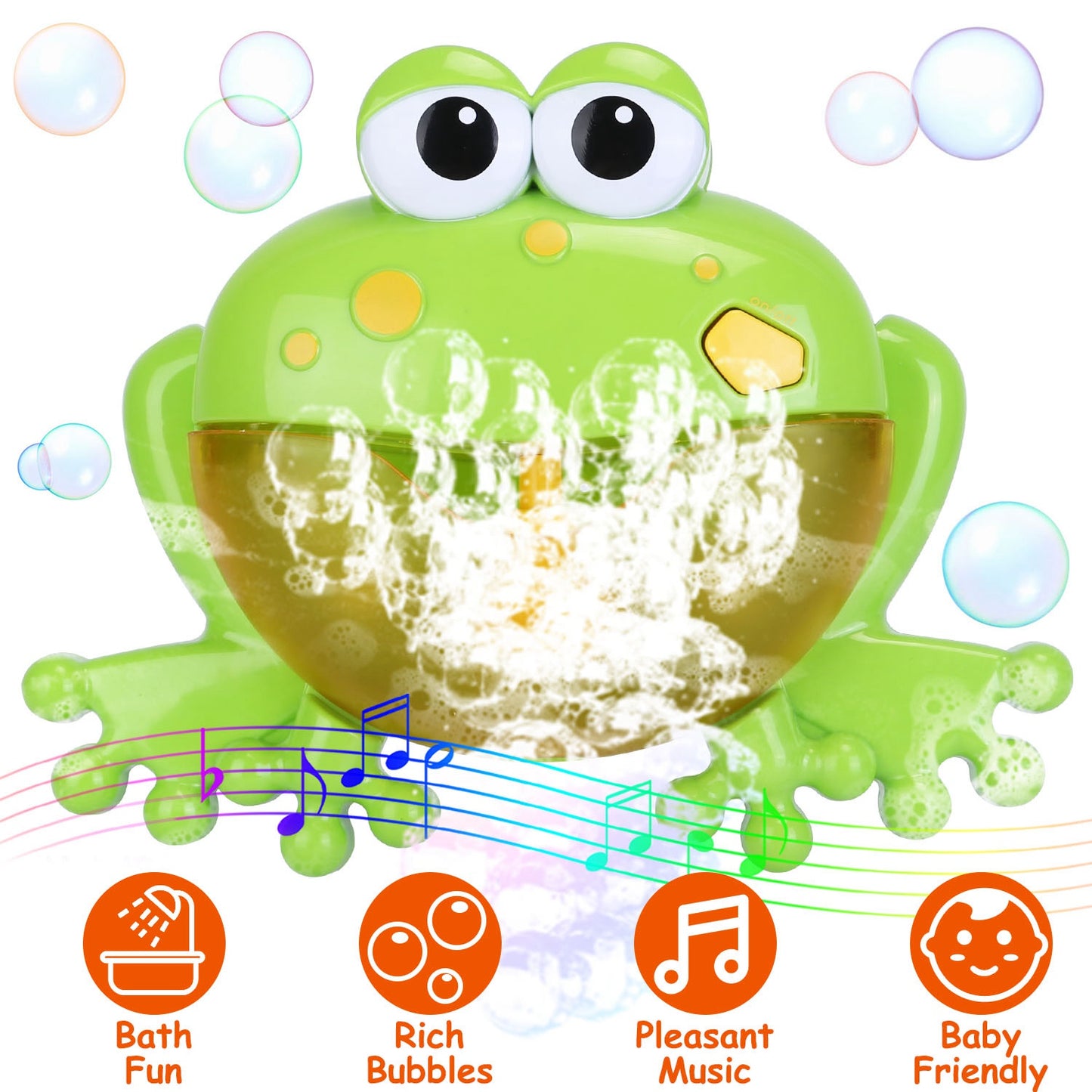 Frog Musical Bubble Bath Maker Baby Bath Toys for Bathtubs Toddler Bubble Machine for Bath Fun