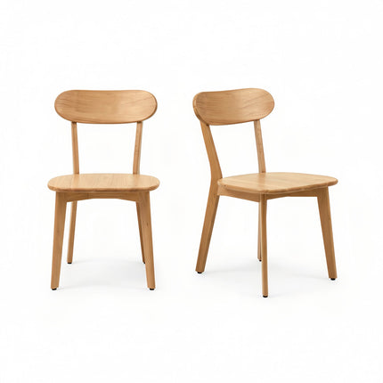 Solid Wood Dining Chair with Curved Backrest