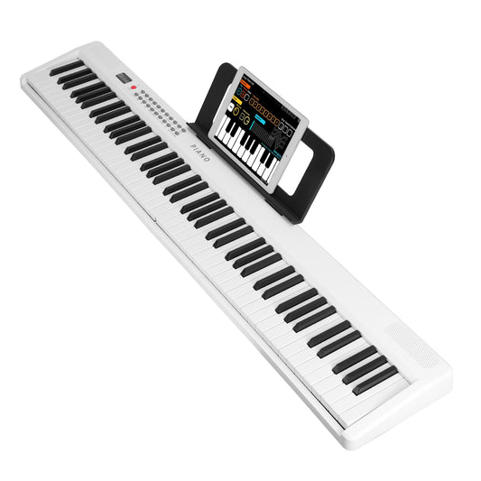 Folding Piano Keyboard 88 Keys Rechargeable Full Size Semi Weighted Piano Digital ElectronicÊPiano with LCD Screen Carry Bag Mic Sheet Music Stand Sti