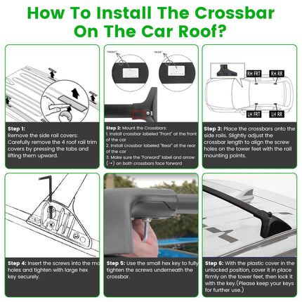 Roof Rack Cross Bars for Toyota RAV4 2019-2025 Flush Rails