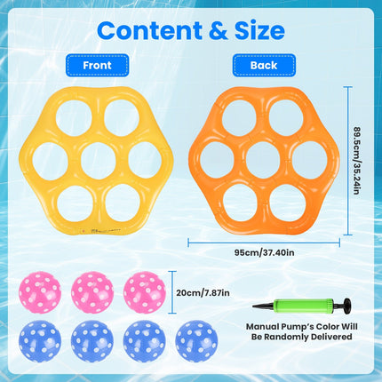 Inflatable Tic-Tac-Toe Pool Game Set with 7 Balls