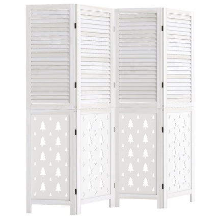 6-Panel Wood Room Divider with Tree Pattern - 67" Tall
