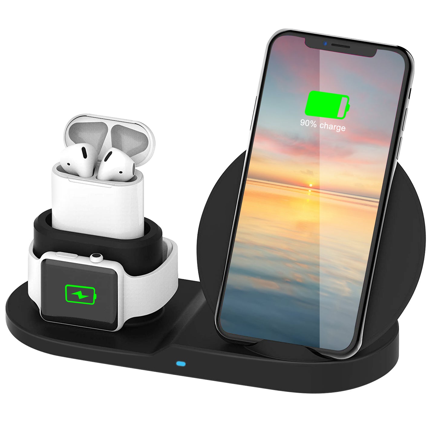 Wireless Charger 10W Fast Charging Station For iPhone Apple iWatch Series 5/4/3/2/1 AirPods Fit For iPhone 11/11Pro/XS/XR/MAX/X/8 Plus/8 Samsung Galax