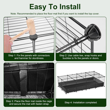 Guinea Pig Cage 47x24x12" with 20 Panels & Waterproof Mat