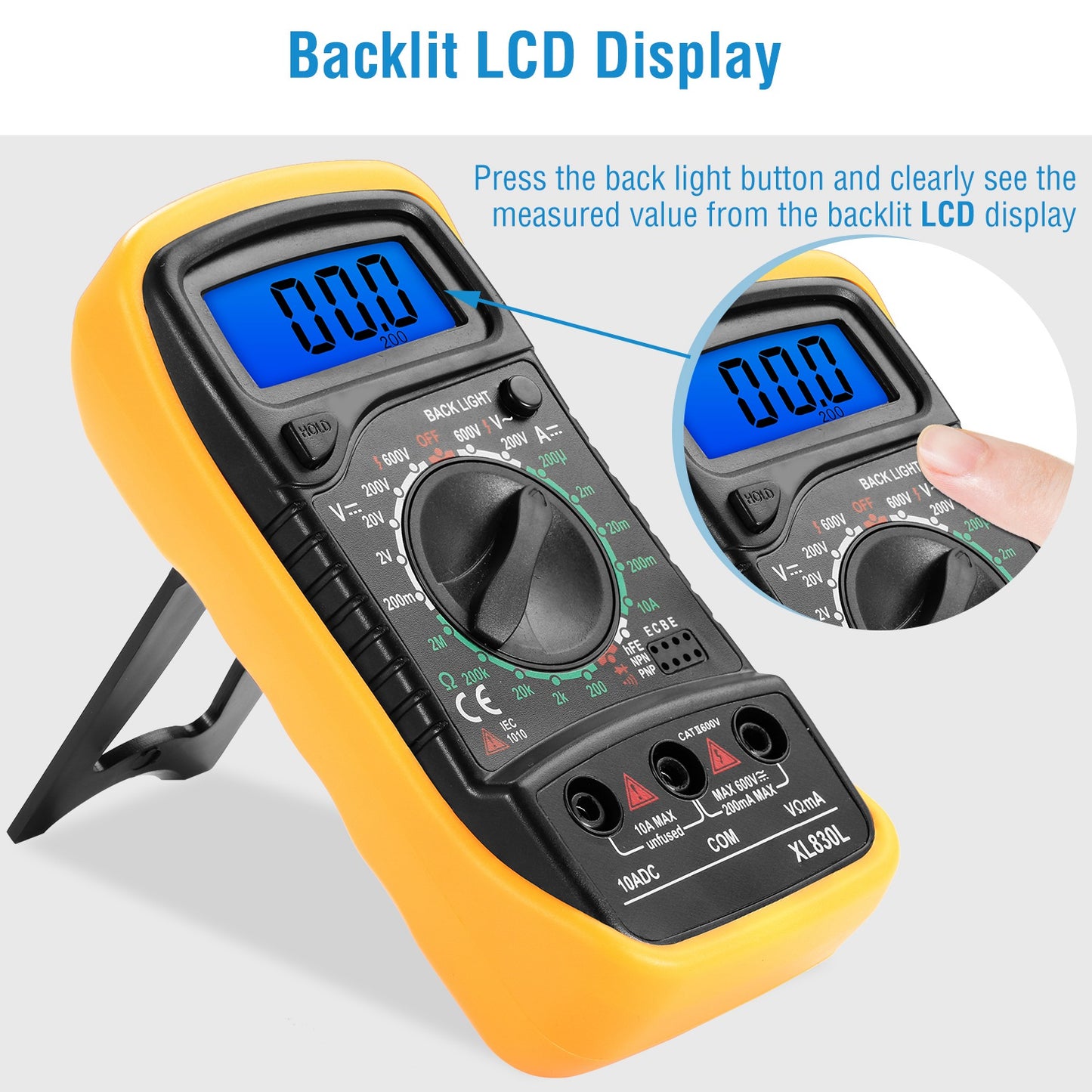 LCDÊDigital Multimeter Tester AC/DC Voltage DC Current Circuit Resistance OHM Diode