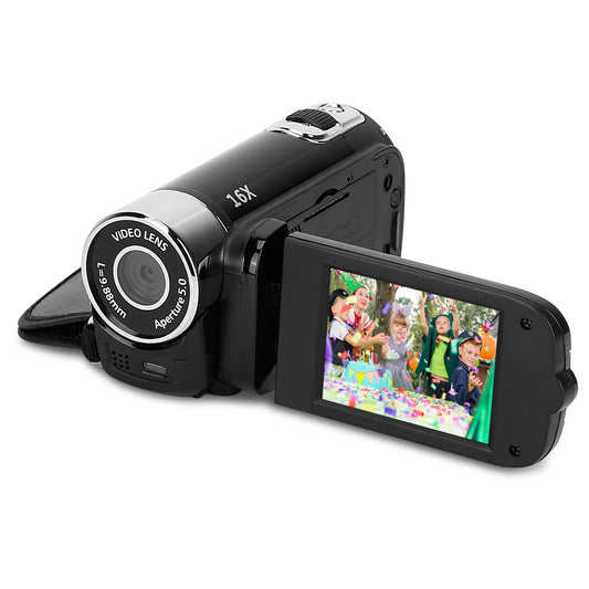 HD 1080P Digital Video Camcorder 2.7in 16X Zoom DV Camera 270¡ Rotation Rechargeable Kid Camera w/Fill Light Selfie