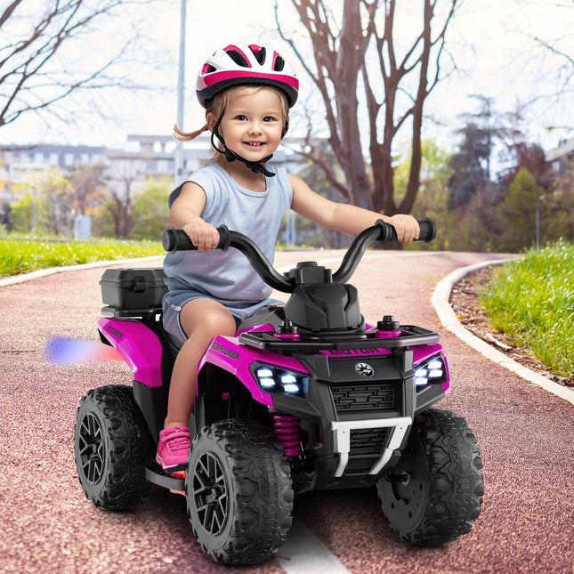6V Kids Ride On ATV with Spray Function and Storage Box with Music