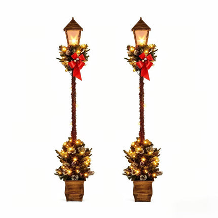 Pre-Lit Christmas Street Lamp Set of 2 - 6.1 Feet Tall