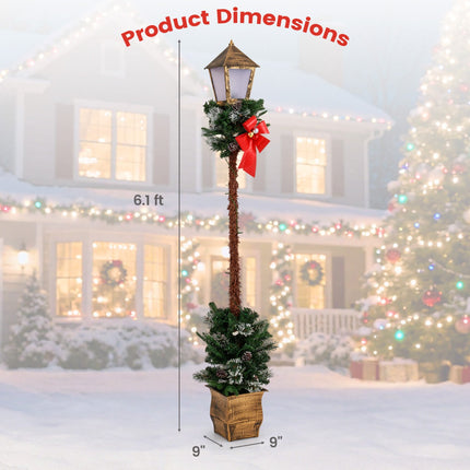 Pre-Lit Christmas Street Lamp Set of 2 - 6.1 Feet Tall