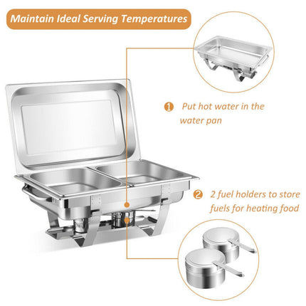 2 Packs Stainless Steel Chafing Dish