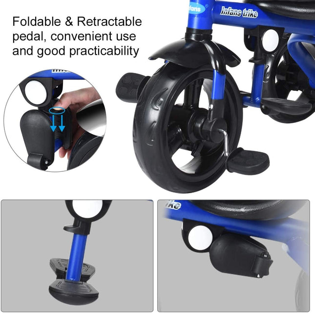 4-in-1 Kids Tricycle with Adjustable Push Handle