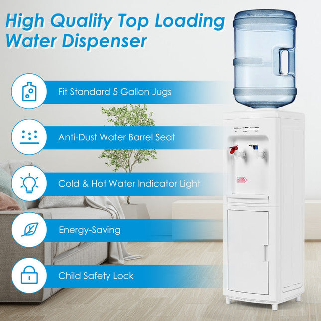 5-Gallon Hot & Cold Water Cooler with Child Safety Lock