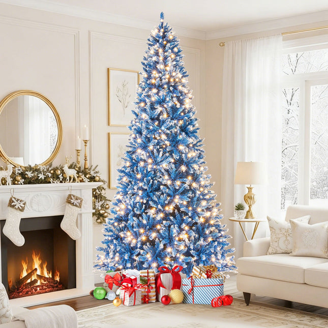 6/7/8/9 FT Artificial Christmas Tree with 767 Snowy Branch Tips