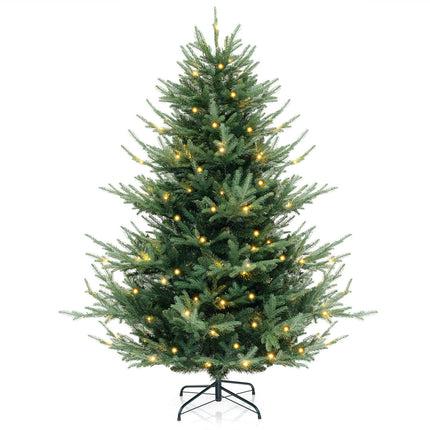 6 FT Pre-Lit Artificial Hinged Xmas Tree with 778 PVC and PE Branch Tips