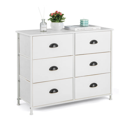 6 Fabric Drawers Storage Chest with Wooden Top