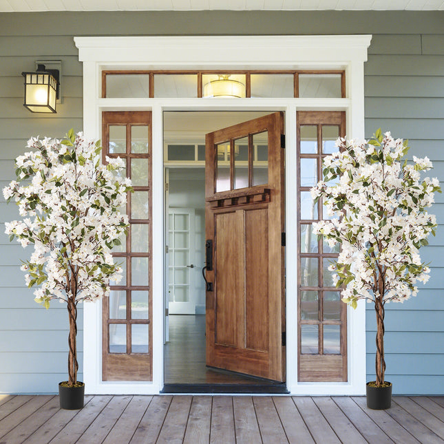 6 Feet Artificial Bougainvillea Tree with 910 White Flowers