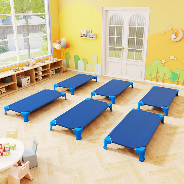 Portable 6 Pack Stackable Daycare Cots Sleeping Bed for Kids 53 Inch