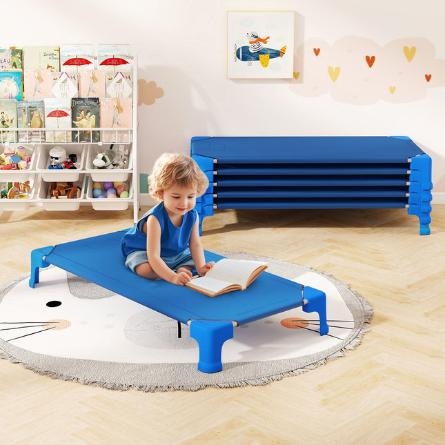 Portable 6 Pack Stackable Daycare Cots Sleeping Bed for Kids 53 Inch
