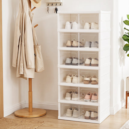 6-Tier Shoe Organizer with Clear Doors for 12 Pairs