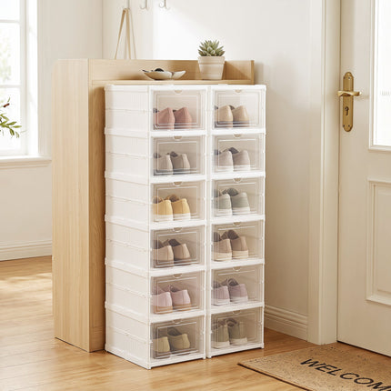 6-Tier Shoe Organizer with Clear Doors - Set of 2