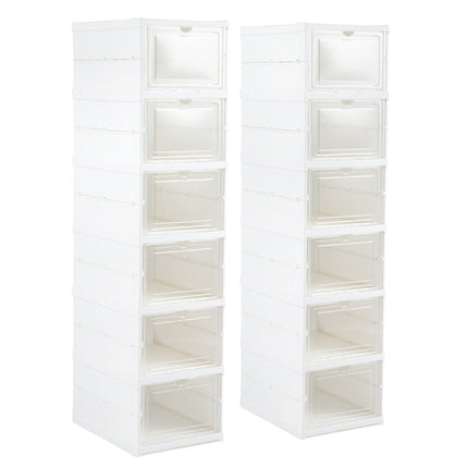 6-Tier Shoe Organizer with Clear Doors - Set of 2