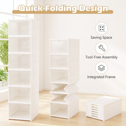 6-Tier Shoe Organizer with Clear Doors - Set of 2