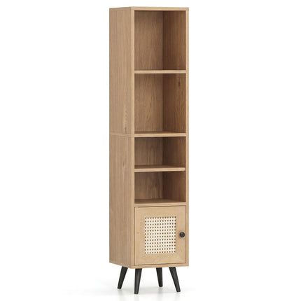 6-Tier Tall Narrow Bookcase 54 Inches Slim Storage Cabinet