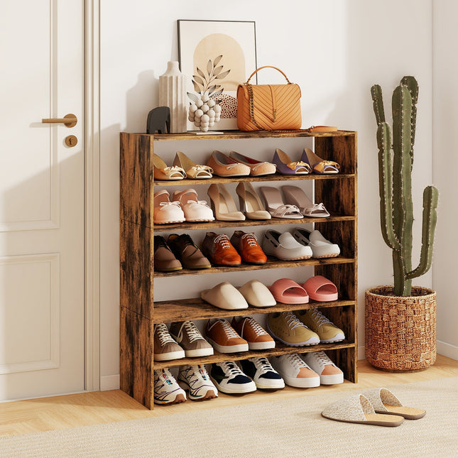 6-tier Shoe Rack with Anti-tipping Device for Entryway