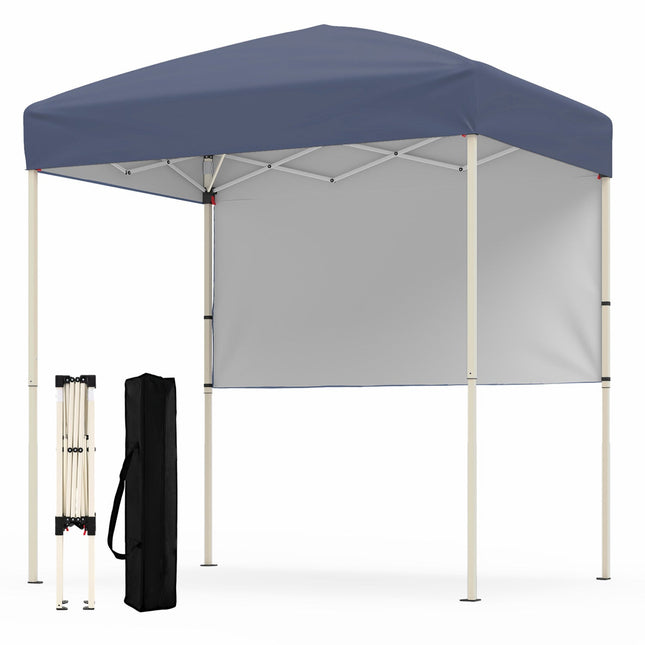 6 x 4 FT Pop-Up Canopy Tent with 1 Half Sidewall Easy Setup Folding Outdoor Sun Shelter