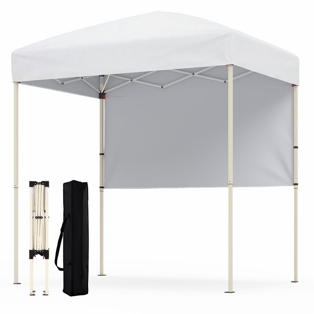 6 x 4 FT Pop-Up Canopy Tent with 1 Half Sidewall Easy Setup Folding Outdoor Sun Shelter