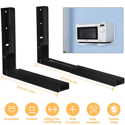 Microwave Wall Mount Bracket - Adjustable Heavy Duty Steel
