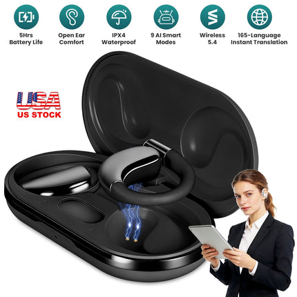AI Translation Earbuds with 165 Languages & Open-Ear Design
